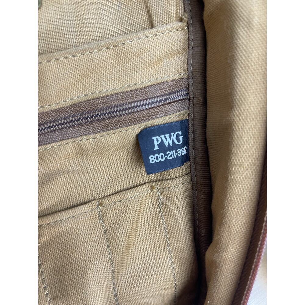 Palm West Golf Vintage Large Leather Messenger Bag Adjustable Strap *flaws* - Picture 9 of 9